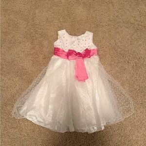 White Dress with Pink Bow